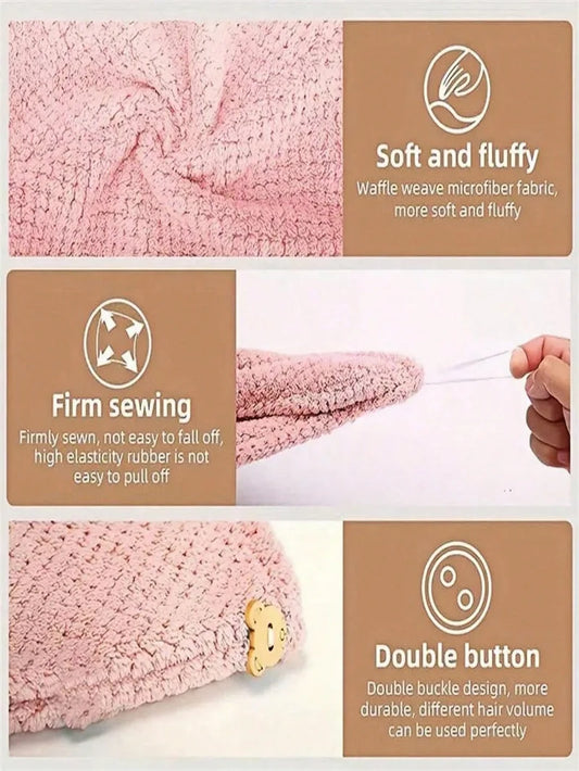 Soft & Textured Hair Towel Rap/Cap - Absorbent 9.8 "X 25.5" Wrap