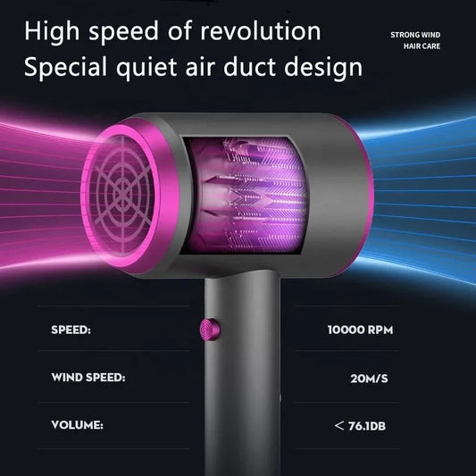 Professional Hair Dryer Negative Ion High Speed Fast Drying Low Noise Constant Temperature Portable Electric Turbine Blower