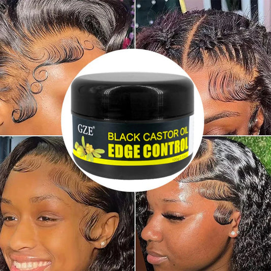 GZE African Black Castor Extra Hold Braid,Contains Black Castor Oil & Coconut Oil Edge Control, Hair Wax Gel for Women