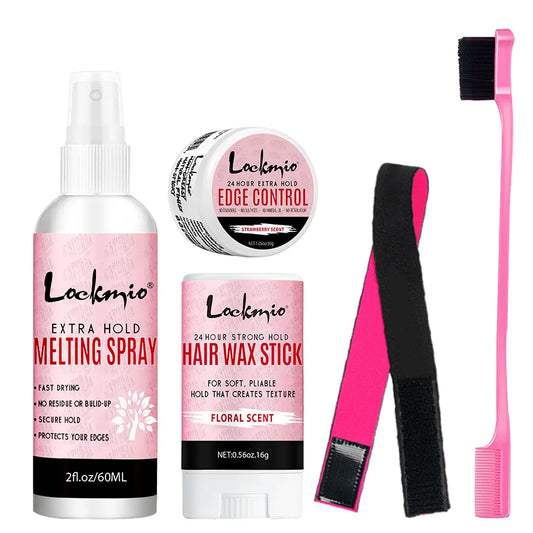 LOCKMIO Lace Wig Melting Spray Wigs Front Adhesive Invisible Fast Dry Toupee Grid Glue for Wigs Installation Styling Tools Kit