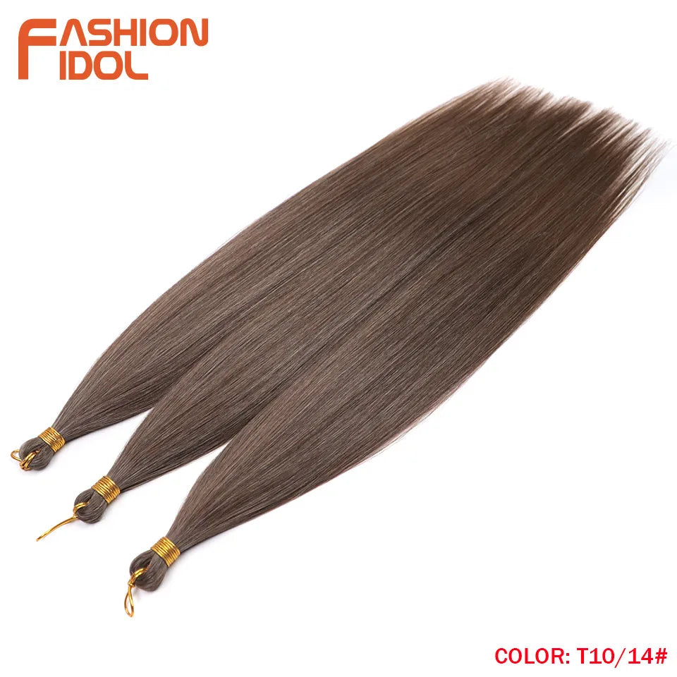 28" 3PCS Ariel Straight Pony Hair Bundles Crochet Braids Hair Synthetic Braiding Hair Ombre Silver Grey Crochet Hair Extensions
