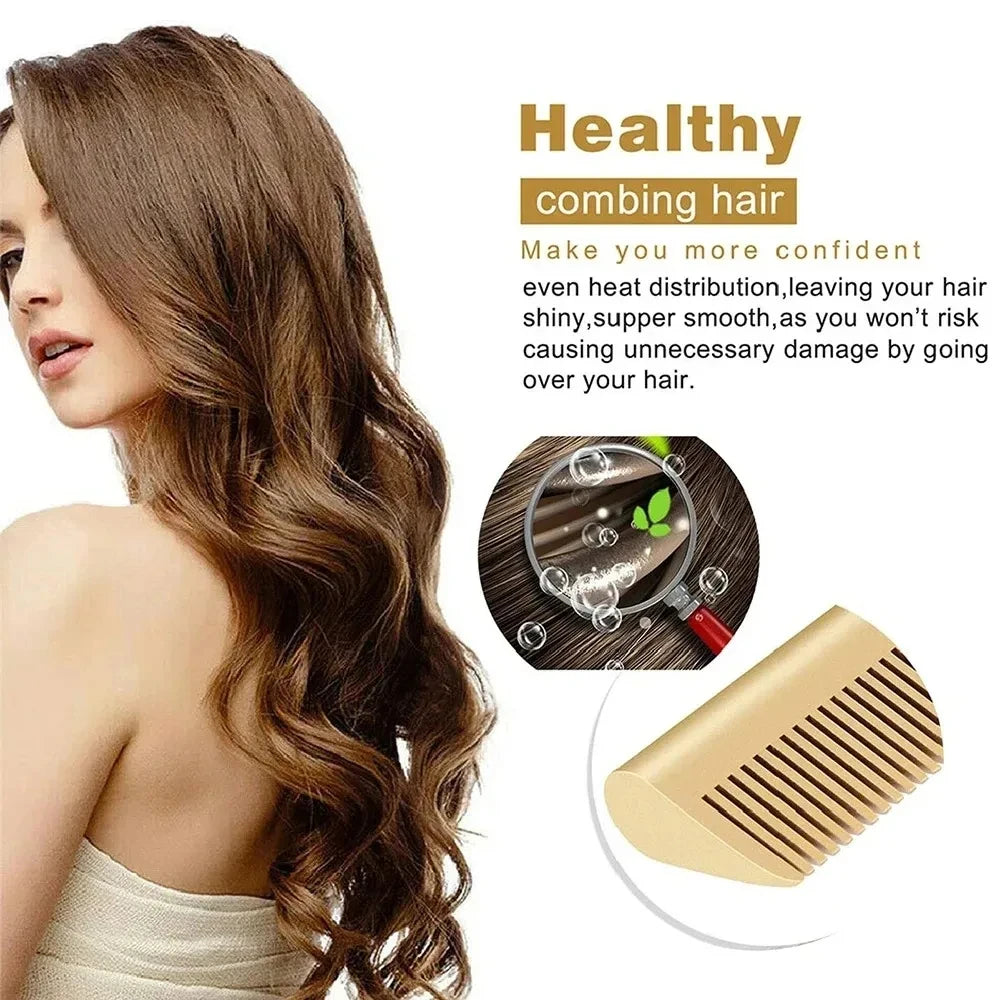 Pink Hot Comb Electric Hot Comb Heating Pressing Hair Straightening Iron for Hair Beard Wigs Wet and Dry Hair Styling Tools