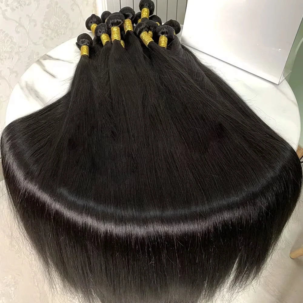 Indian Human Hair Bundles Bone Straight 26 28 30 inch Virgin Human Hair 3 4 Bundles Women Sew In Quick Weave Raw Hair Extensions