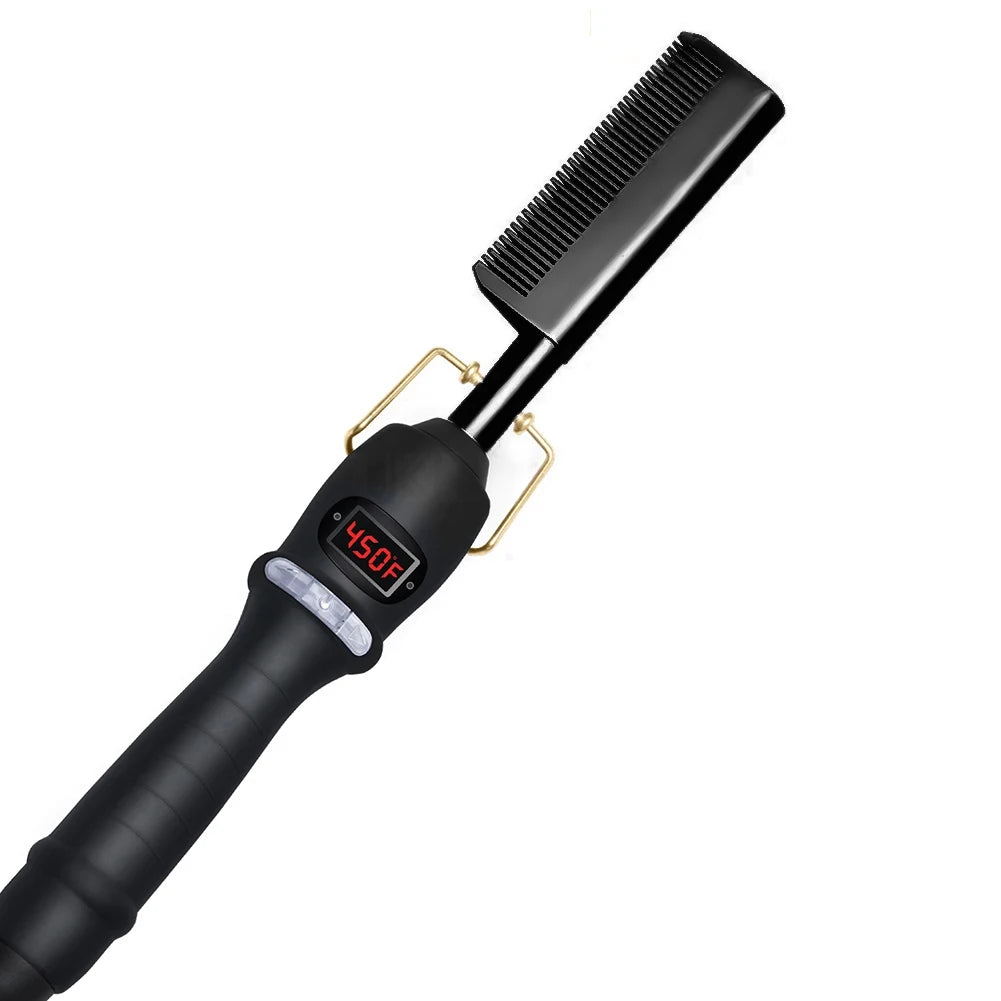 UNTIOR 3 in 1 Straightening Comb Multifunctional Hair Portable Travel Ceramic Comb Electric Hair Straightener for Hair and Wigs