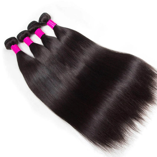 Lush Brazilian Hair Bundles - All Natural Straight Hair (Remy Hair Weave Extensions for Women)