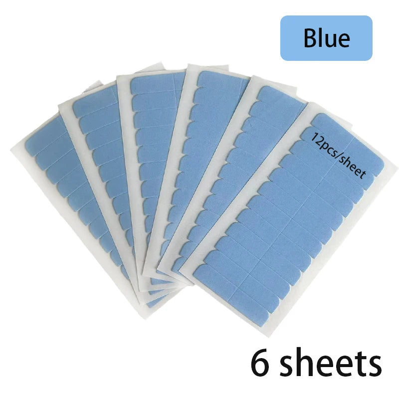 6Sheets=72Pcs Double-Sided Tape Strips For Toupee Lace Wigs Adhesives Hair Extensions Tape Toupee Glue Wig Tape For Men