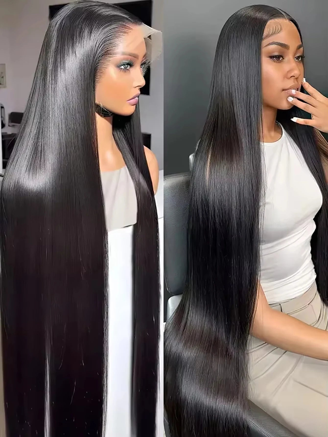 250% Density - All Natural Brazilian 5x5 Glueless Wear and Go Wig 13x4 13x6 HD Transparent Bone Straight Lace Frontal Wigs