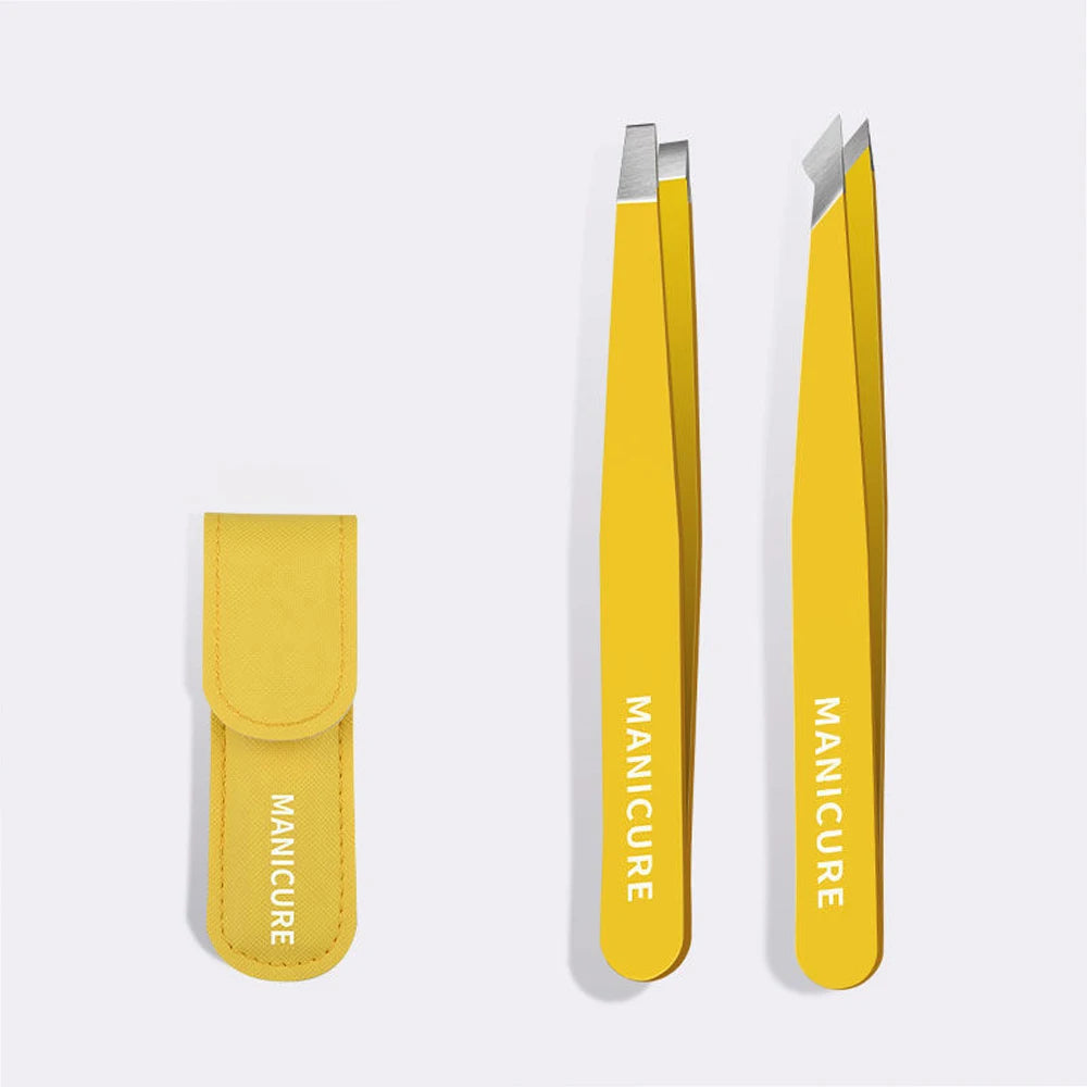 Ouriner Eyebrow Tweezers Set 4 Pcs Stainless Steel Eyebrow Forceps Professional Beauty Tool Set For Facial Hair Inward Growing