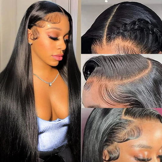 250% Density - All Natural Brazilian 5x5 Glueless Wear and Go Wig 13x4 13x6 HD Transparent Bone Straight Lace Frontal Wigs