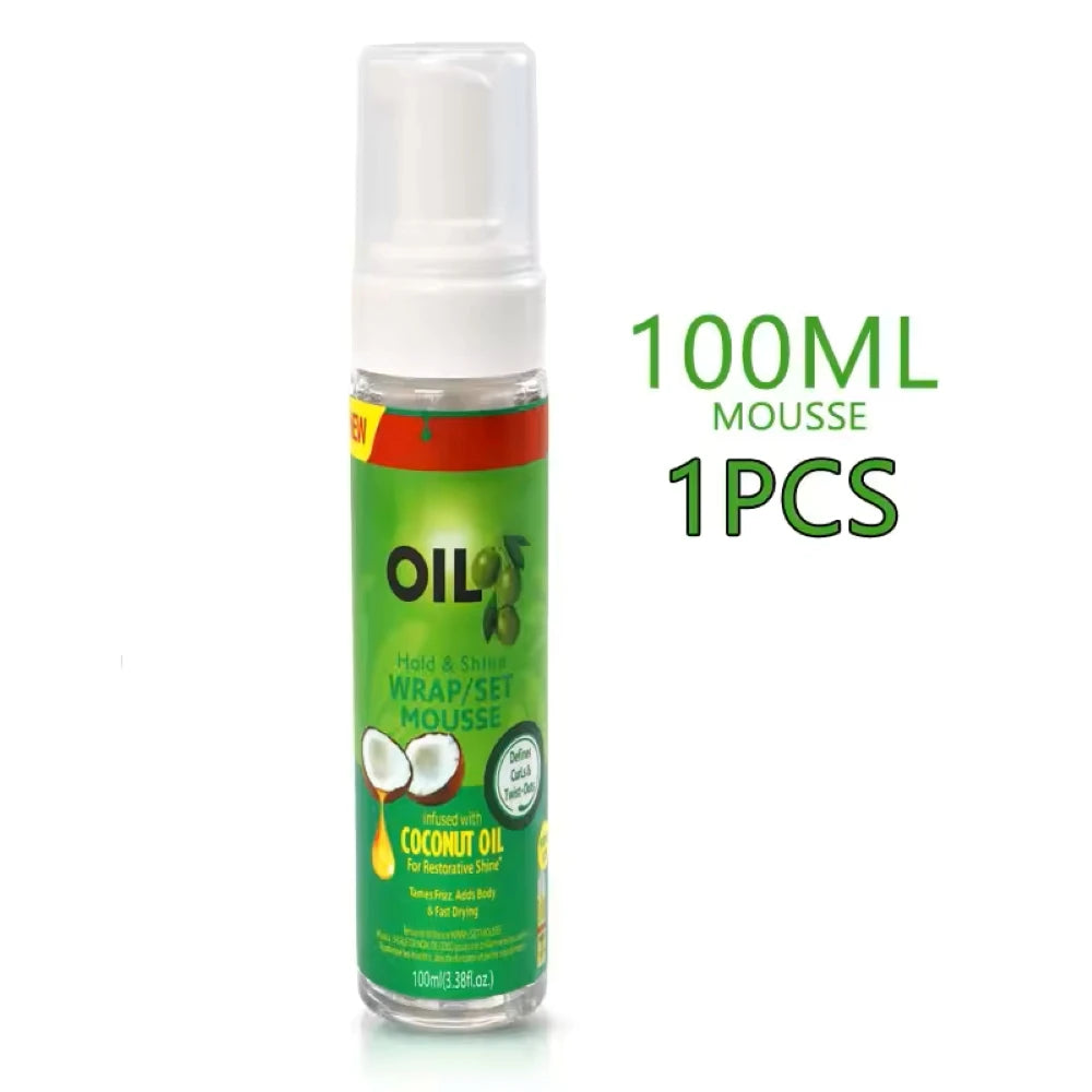 Curly Hair Mousse（100ml) For Wigs Strong Hold Olive Oil Hair Styling Mousse Anti-Frizz Hair Foam Mousse For Styling Hair Women