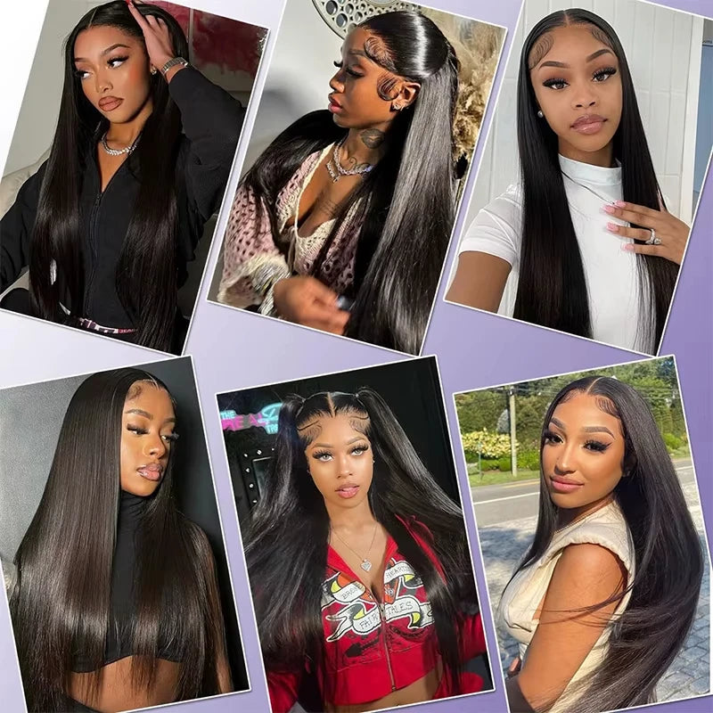 250% Density - All Natural Brazilian 5x5 Glueless Wear and Go Wig 13x4 13x6 HD Transparent Bone Straight Lace Frontal Wigs