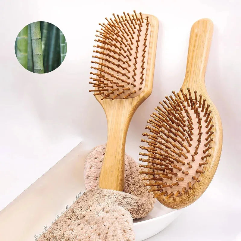 Solid Wood Bamboo Cushion Comb Can be used for scalp massage and hair smoothing The air cushion has excellent resilience Large B