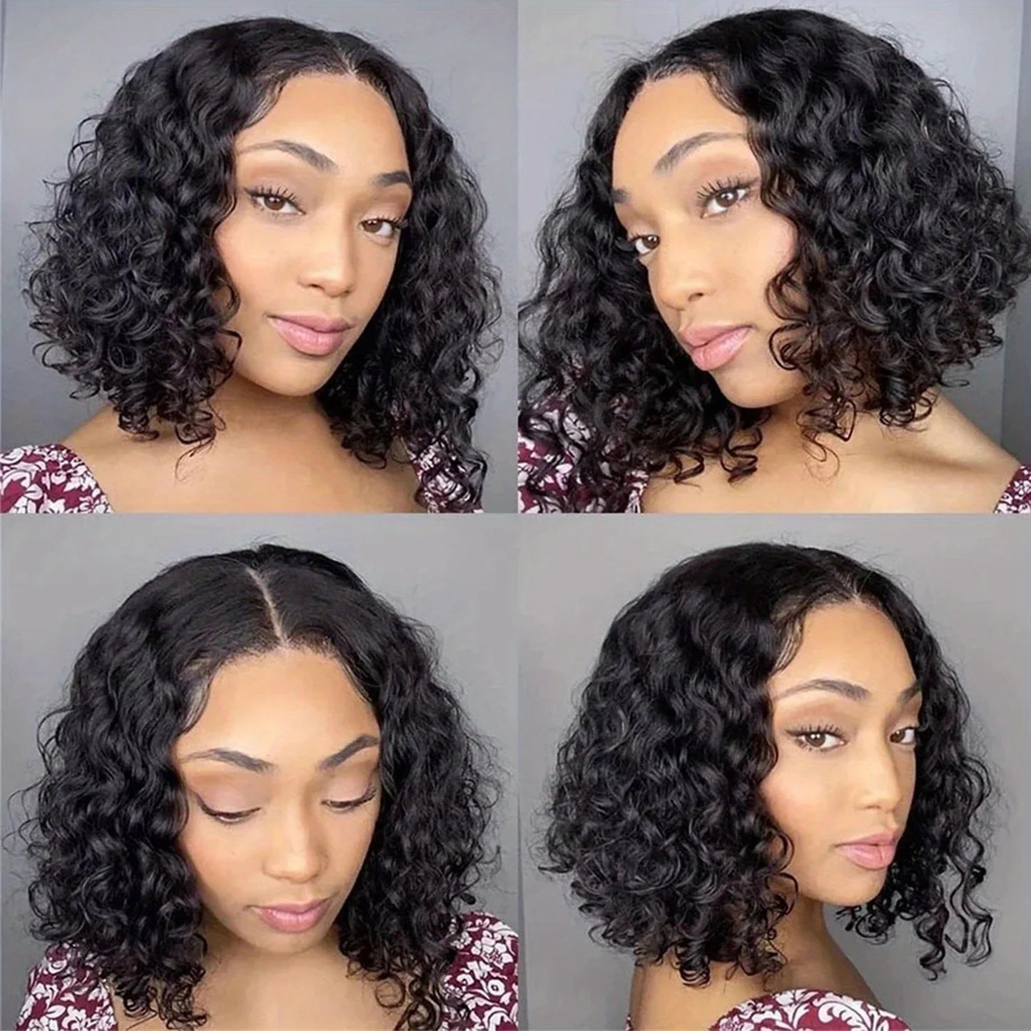 13x4 Burmese Curly Deep Wave Curly Human Hair Wig Glueless Wet and Wavy Lace Front Human Hair Wigs For Woman on Clearance Sale
