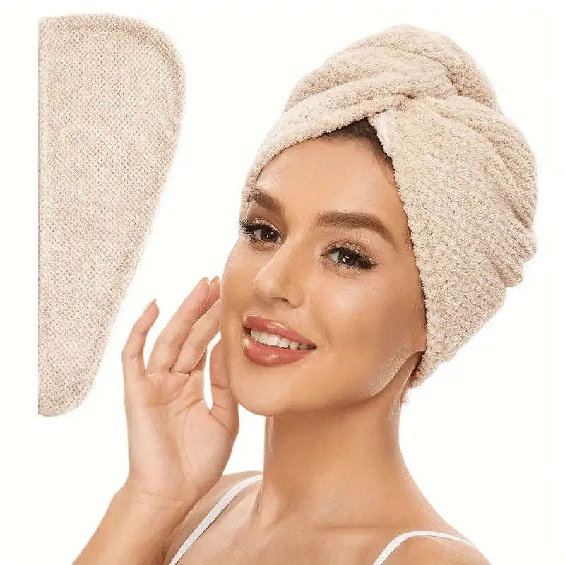 Soft & Textured Hair Towel Rap/Cap - Absorbent 9.8 "X 25.5" Wrap