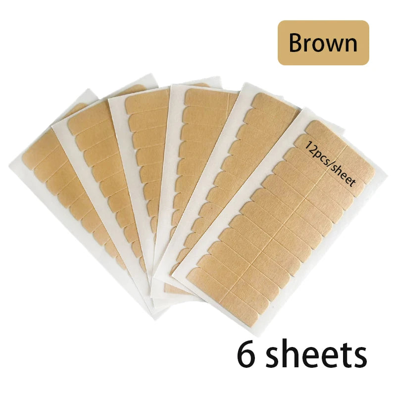 6Sheets=72Pcs Double-Sided Tape Strips For Toupee Lace Wigs Adhesives Hair Extensions Tape Toupee Glue Wig Tape For Men