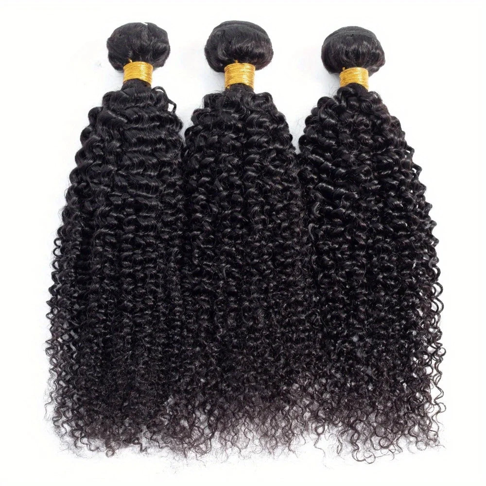 8-30Inch Kinky Curly Human Hair Bundles 12A Brazilian Virgin Hair Weave 100% Human Hair Extensions Natural Black 1pc Bundle