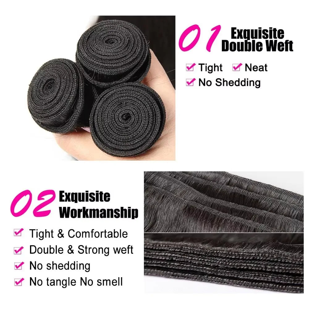 Indian Human Hair Bundles Bone Straight 26 28 30 inch Virgin Human Hair 3 4 Bundles Women Sew In Quick Weave Raw Hair Extensions