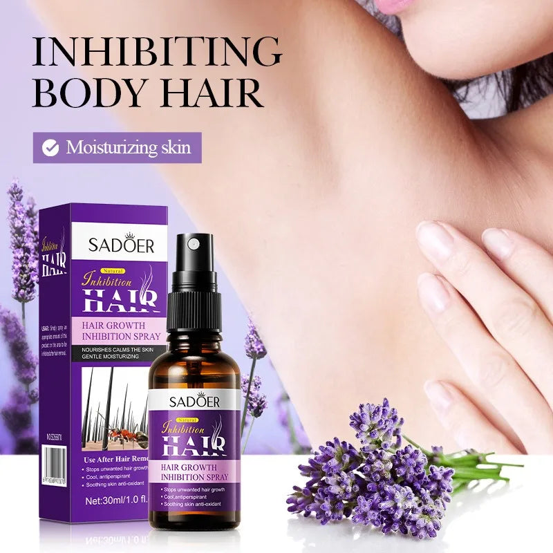 2pcs 30ml  Hair Spray Stop Hair Essential Oil Gentle Smooth Natural Hair Growth Inhibition Skin Care Beauty Products