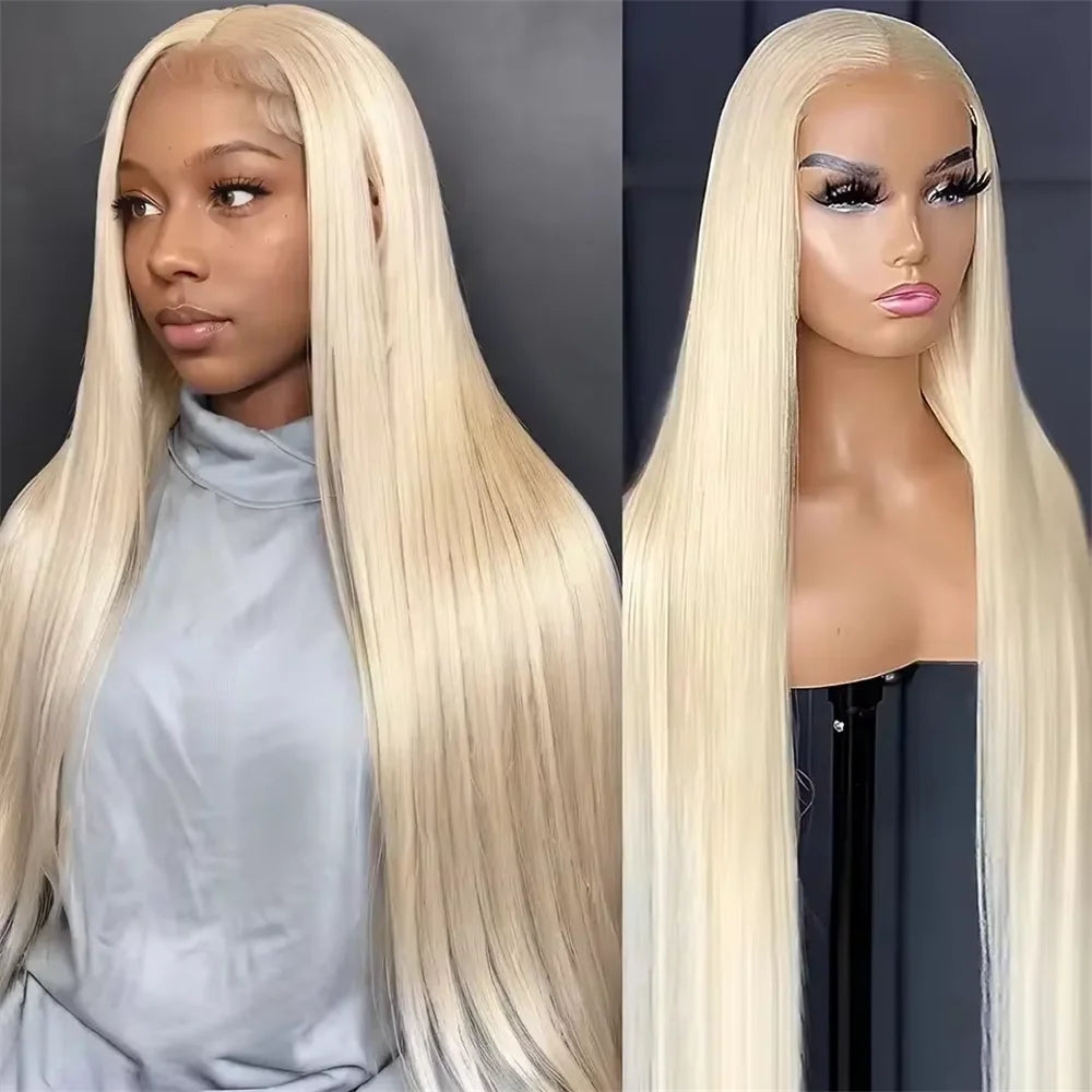 Honey Blonde 13x6 HD Lush All Natural Lace Front Hair Wig - 200% 613 (34 36 Inch Straight 13x4 Lace Frontal)