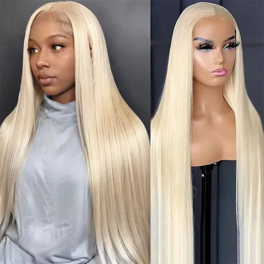 Honey Blonde 13x6 HD Lush All Natural Lace Front Hair Wig - 200% 613 (34 36 Inch Straight 13x4 Lace Frontal)