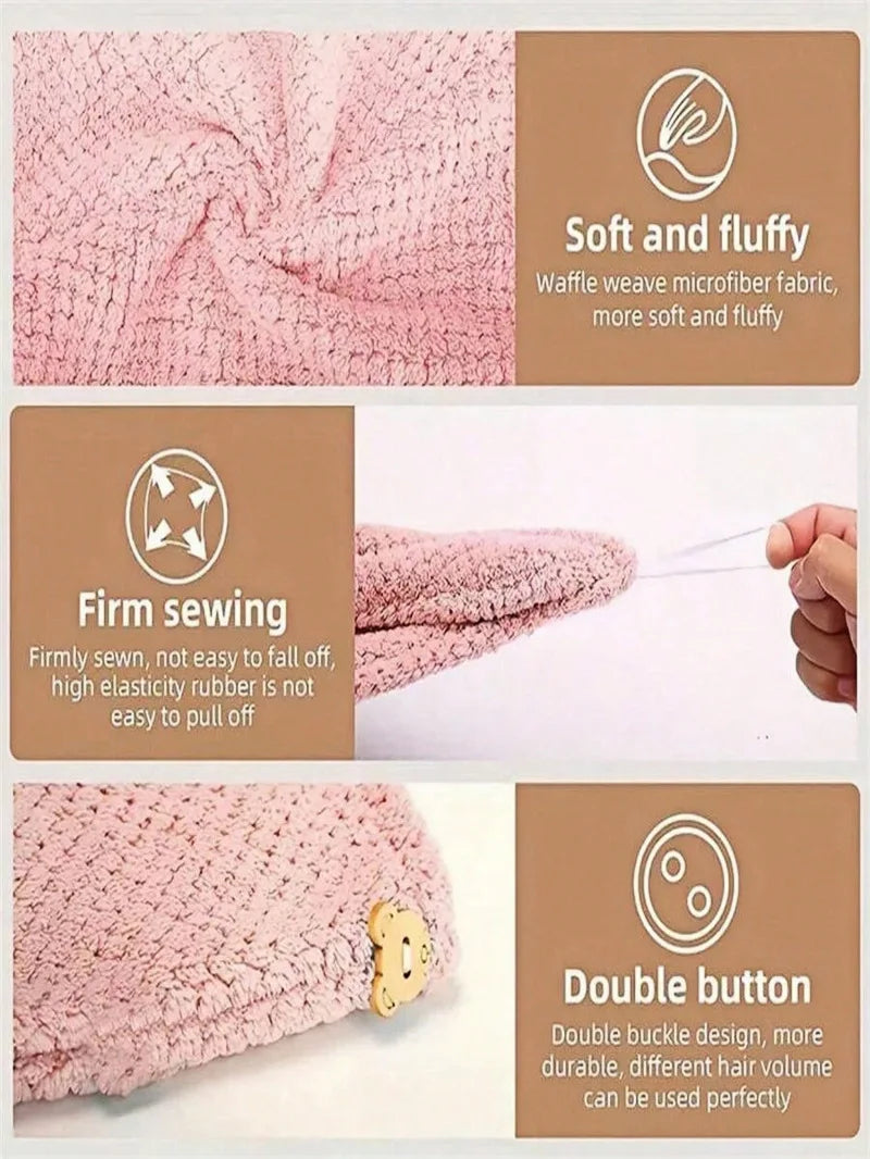 Soft & Textured Hair Towel Rap/Cap - Absorbent 9.8 "X 25.5" Wrap
