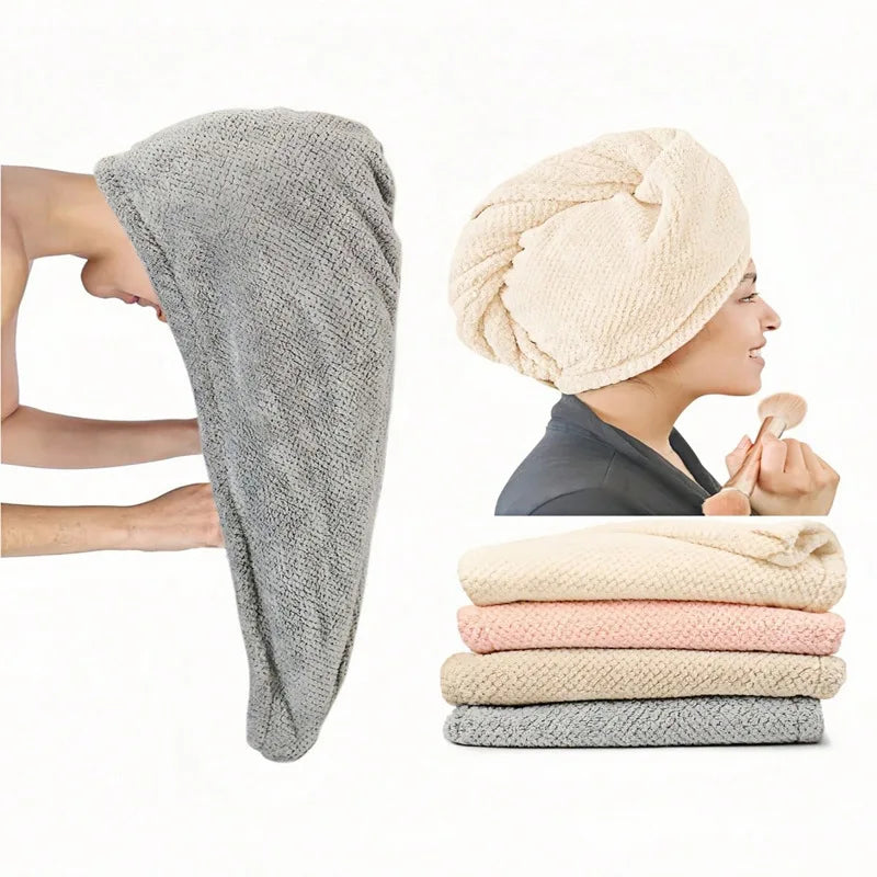 Soft & Textured Hair Towel Rap/Cap - Absorbent 9.8 "X 25.5" Wrap