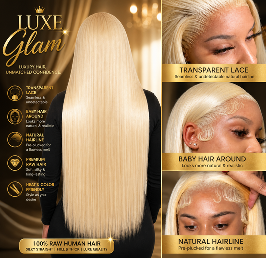 Honey Blonde 13x6 HD Lush All Natural Lace Front Hair Wig - 200% 613 (34 36 Inch Straight 13x4 Lace Frontal)
