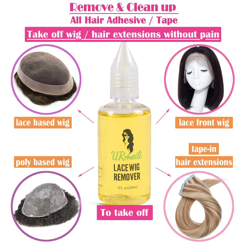 Wig lace glue set Waterproof Lace Front Adhsive for Wigs with Tools and Hair Wax Stick (Lace Adhesive/Wig Glue Remover/Wax Stick