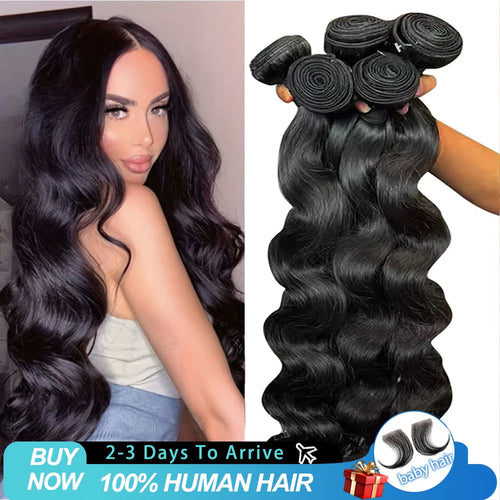 12A 30 40 Inch Body Wave Bundles Brazilian Real Raw Human Hair Extensions Wet And Wavy Remy Weave Hair Bundles For Black Women