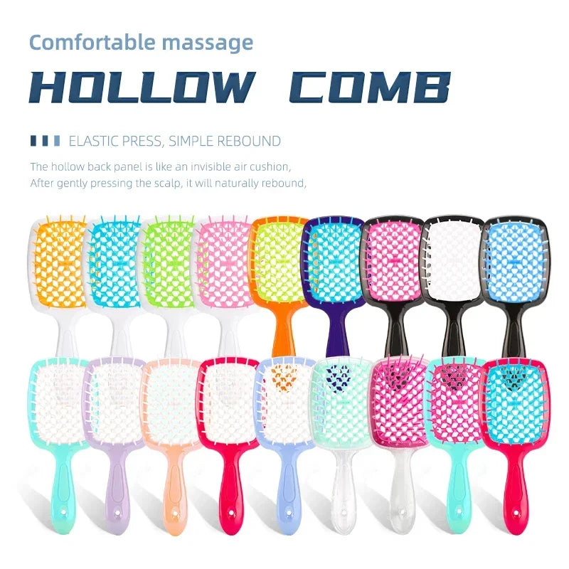 2pc Hair Comb Set Anti Static Scalp Massage Wet Dry Comb Demelante Brush Расчески Hair Styling Comb Salon Barber Brushes Kit
