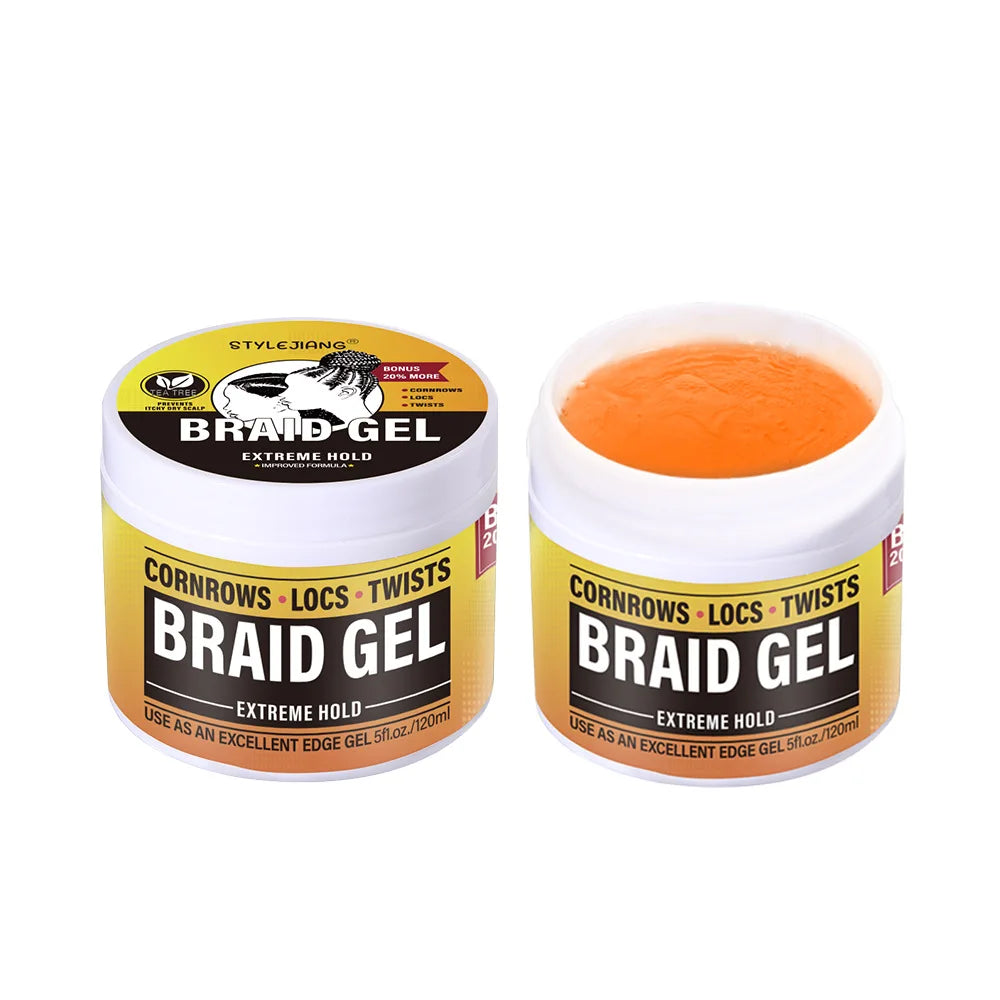 Braid Gel - Locs, Twists, Cornrows! Strong Hold, Moisturizing, Light Scent, Retro Look - Hair Styling Product