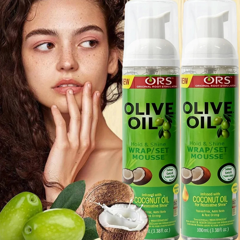 Curly Hair Mousse（100ml) For Wigs Strong Hold Olive Oil Hair Styling Mousse Anti-Frizz Hair Foam Mousse For Styling Hair Women