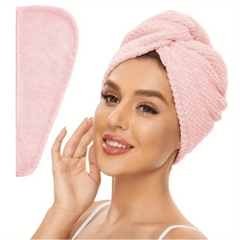 Soft & Textured Hair Towel Rap/Cap - Absorbent 9.8 "X 25.5" Wrap