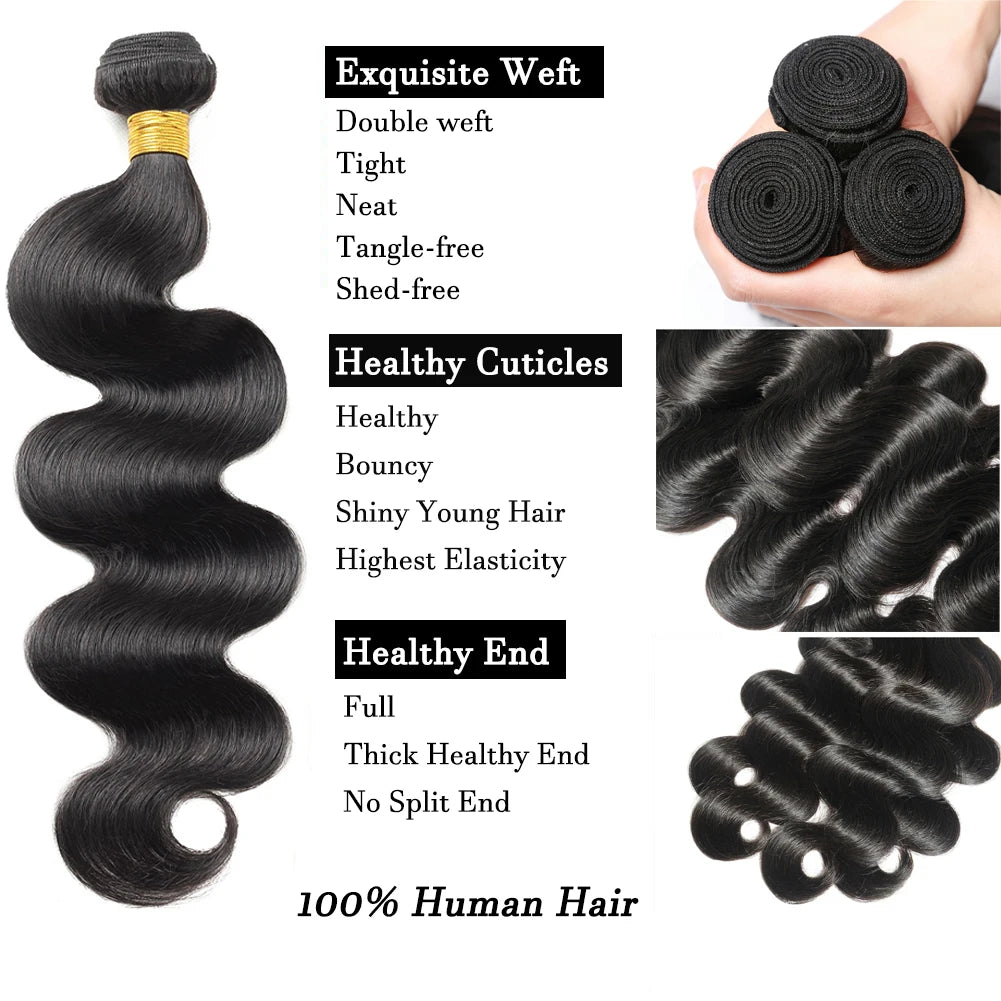 8-32 Inch Body Wave Bundles Human Hair Brazilian Hair Weave Bundles 100% Human Hair Extensions For Women 1pc Bundle