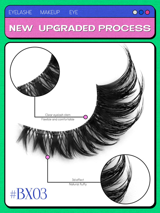 Veltrinay Fake Lashes Cat Eye Lashes Faux Mink Eyelashes Clear Band Lashes Natural Look Wispy Mink Eyelashes False Lashes Makeup