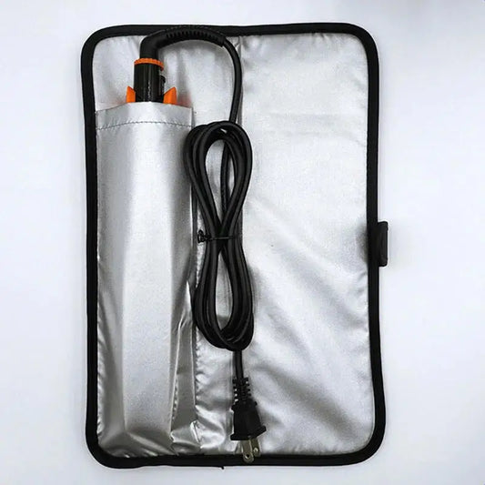 Heat Resistant Flat Iron Case Hair Straightener Mat Pouch Curling Holder Travel Organizer