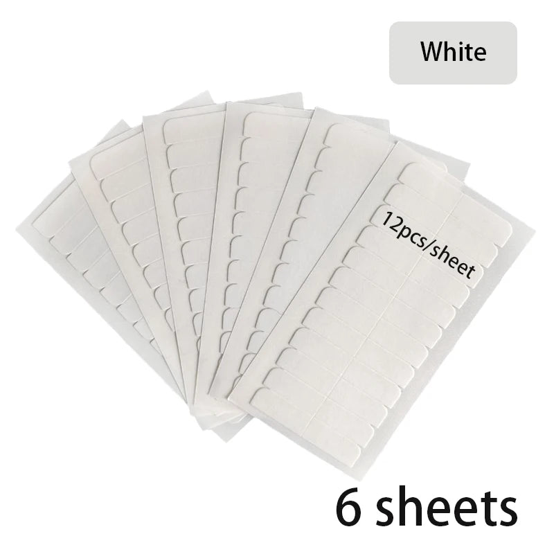 6Sheets=72Pcs Double-Sided Tape Strips For Toupee Lace Wigs Adhesives Hair Extensions Tape Toupee Glue Wig Tape For Men