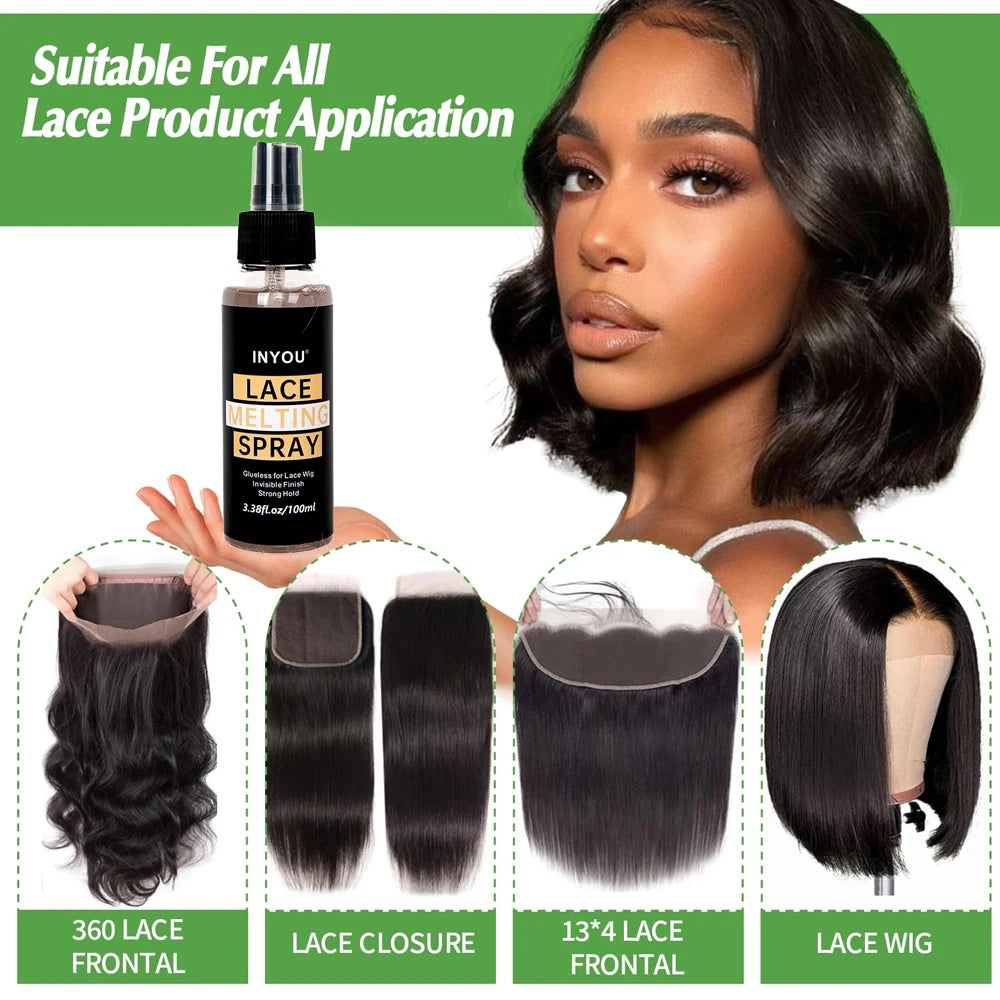 4 pcs Wig Accessory Lace Front Wig Glue, lace Bond Melting Spray，wig adhesive, adhesive remover,Natural and Gentle Formula