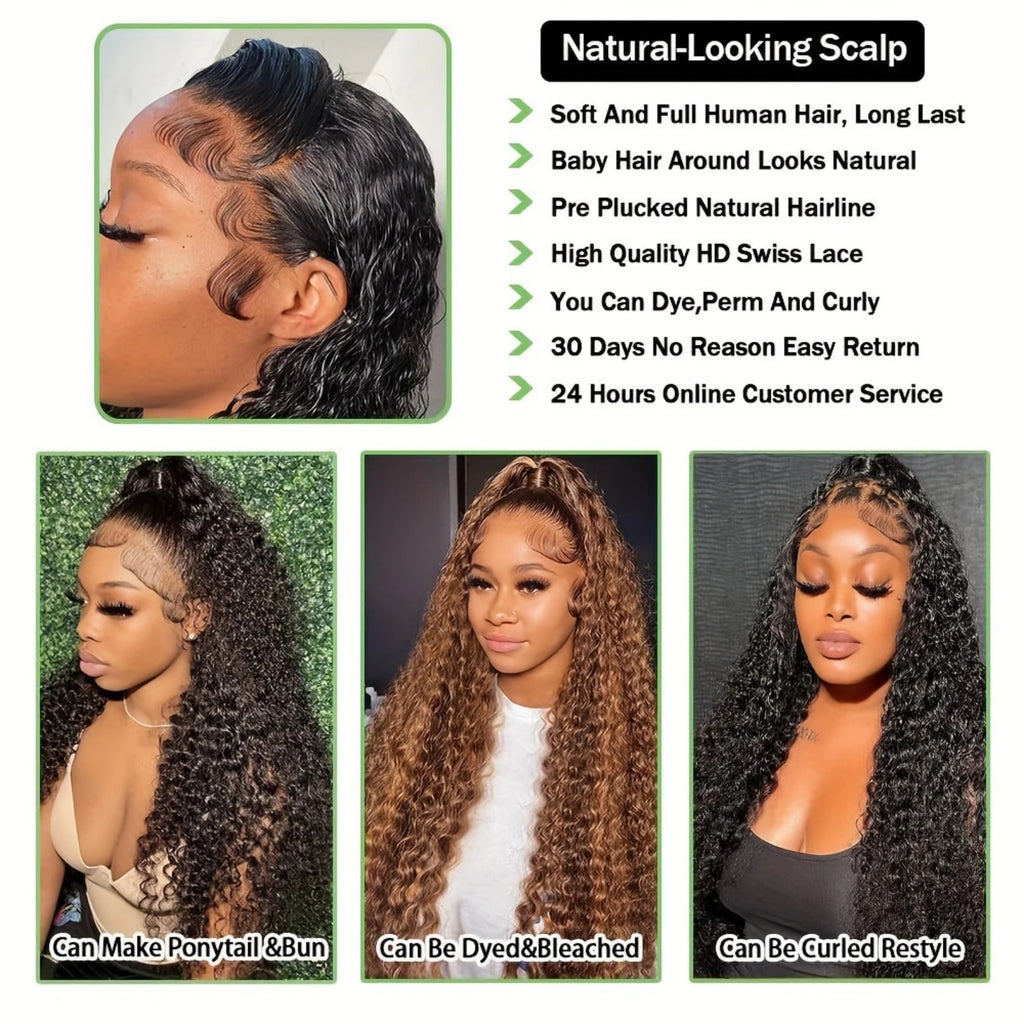 Burmese Curly Deep Wave Lace Front Wig