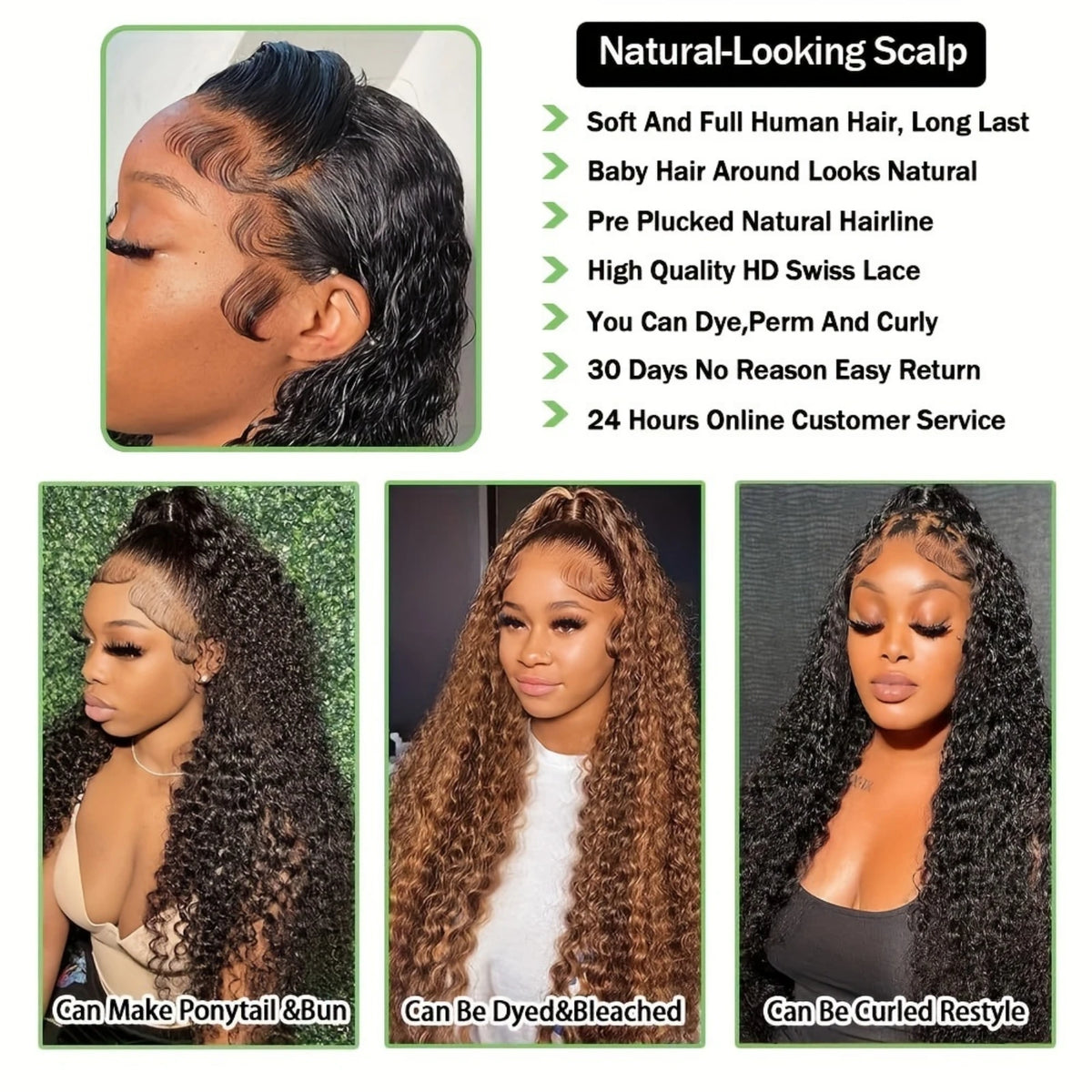 Burmese Curly Deep Wave Lace Front Wig