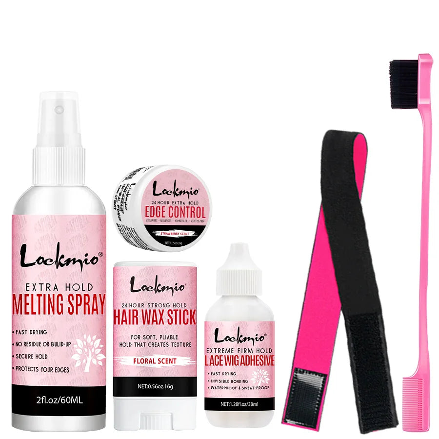 LOCKMIO Lace Wig Melting Spray Wigs Front Adhesive Invisible Fast Dry Toupee Grid Glue for Wigs Installation Styling Tools Kit
