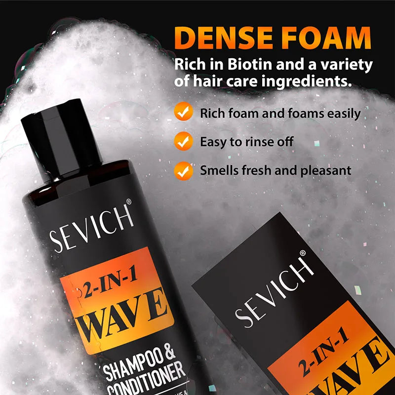 Deep Wave Control Pomade Shampoo Kit Biotin Prevent Hair Loss Edge Control Gel Sport Strong Hold Wave Hair Gel For African Men