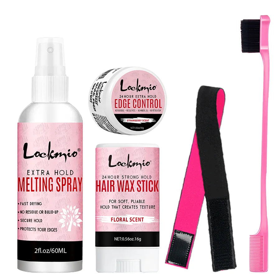 LOCKMIO Lace Wig Melting Spray Wigs Front Adhesive Invisible Fast Dry Toupee Grid Glue for Wigs Installation Styling Tools Kit