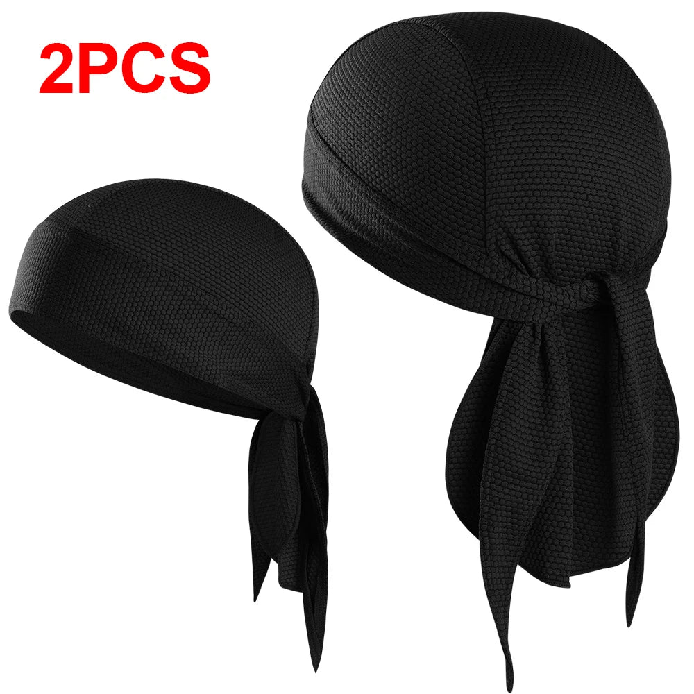 Quick-drying Bandana Doo Rags Caps Summer Breathable Cycling Sport Running Helmet Liner Beanies Durags Pirate Hat Head Wrap Men