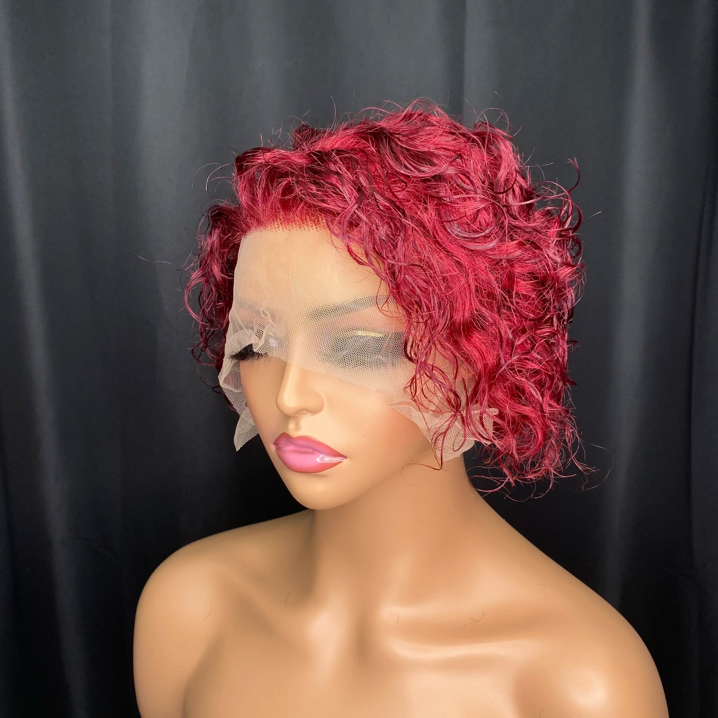 All Natural Curly Black 13x1 lace Wig for Women