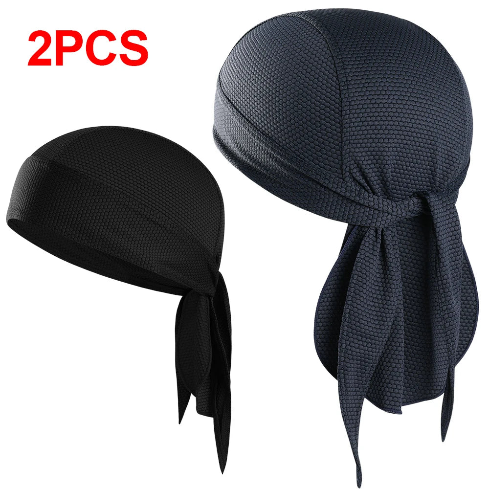 Quick-drying Bandana Doo Rags Caps Summer Breathable Cycling Sport Running Helmet Liner Beanies Durags Pirate Hat Head Wrap Men