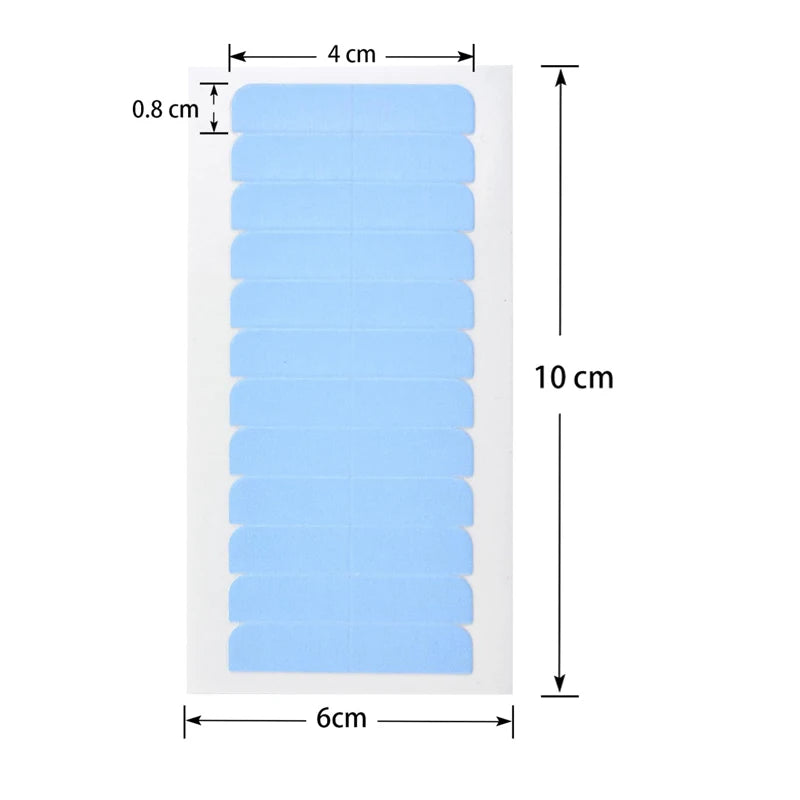 6Sheets=72Pcs Double-Sided Tape Strips For Toupee Lace Wigs Adhesives Hair Extensions Tape Toupee Glue Wig Tape For Men