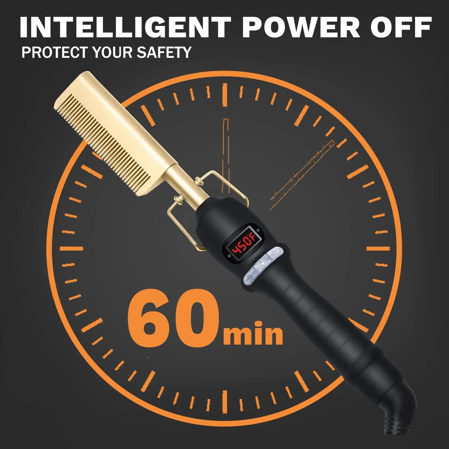 UNTIOR 3 in 1 Straightening Comb Multifunctional Hair Portable Travel Ceramic Comb Electric Hair Straightener for Hair and Wigs