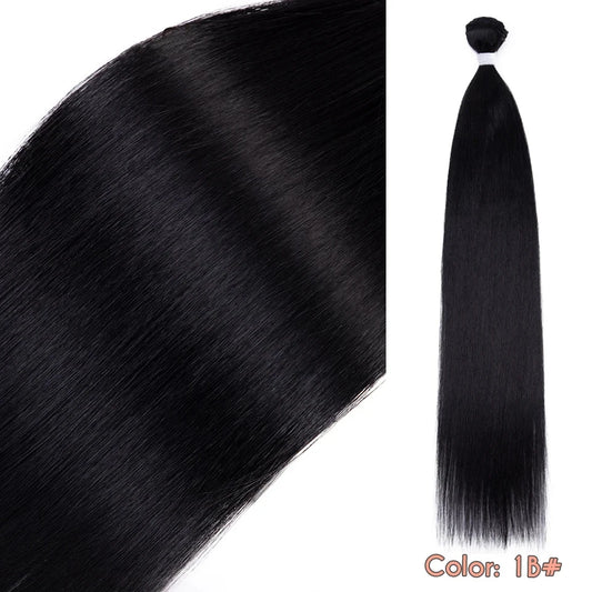 Straight Hair Bundles Salon Natural Hair Extensions Fake Fibers Super Long Synthetic Yaki Straight Hair Weaving Full to End