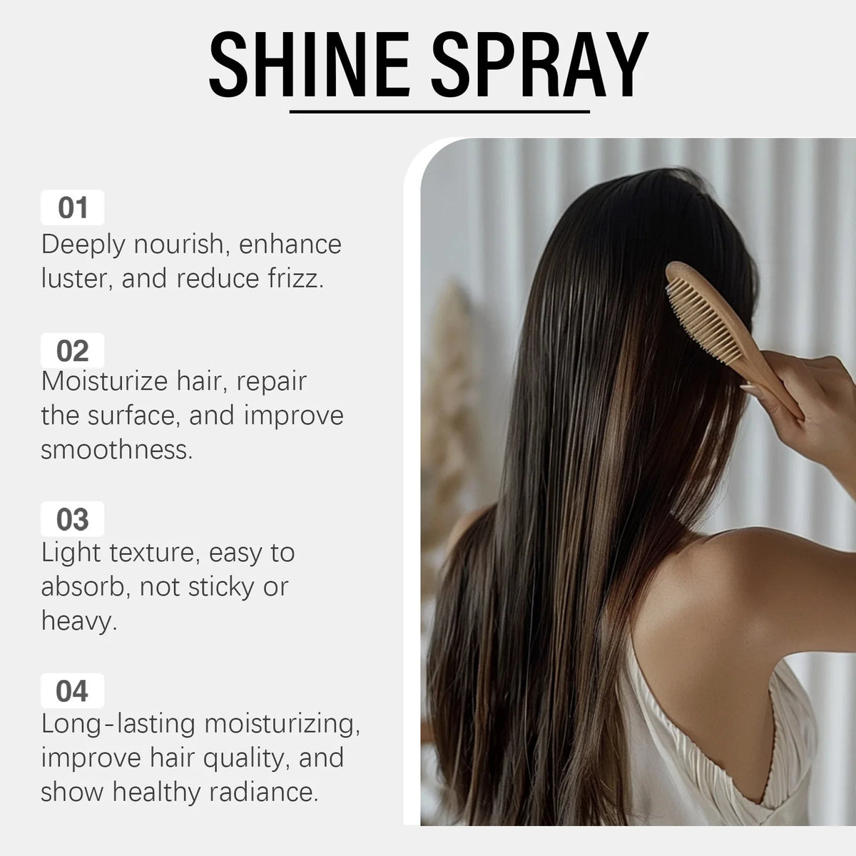 Hair Shiny Enhancement Spray Hair Light Smooth Elastic High Quality Reduce Frizz Dry Dull Moisturizing Nourish Scalp Hair Spary